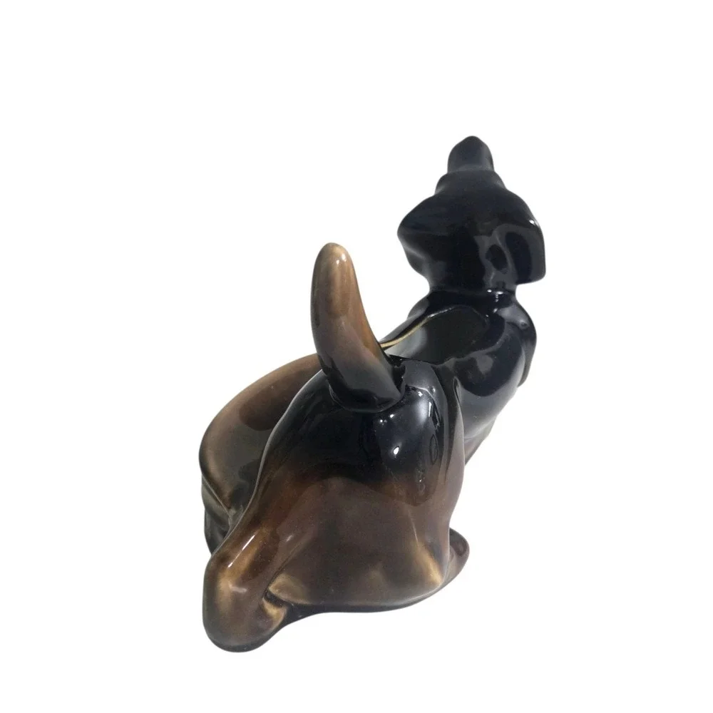Vintage Dachshund Dog Planter Ceramic Valet Catch-all Dish MCM Dresser Caddy